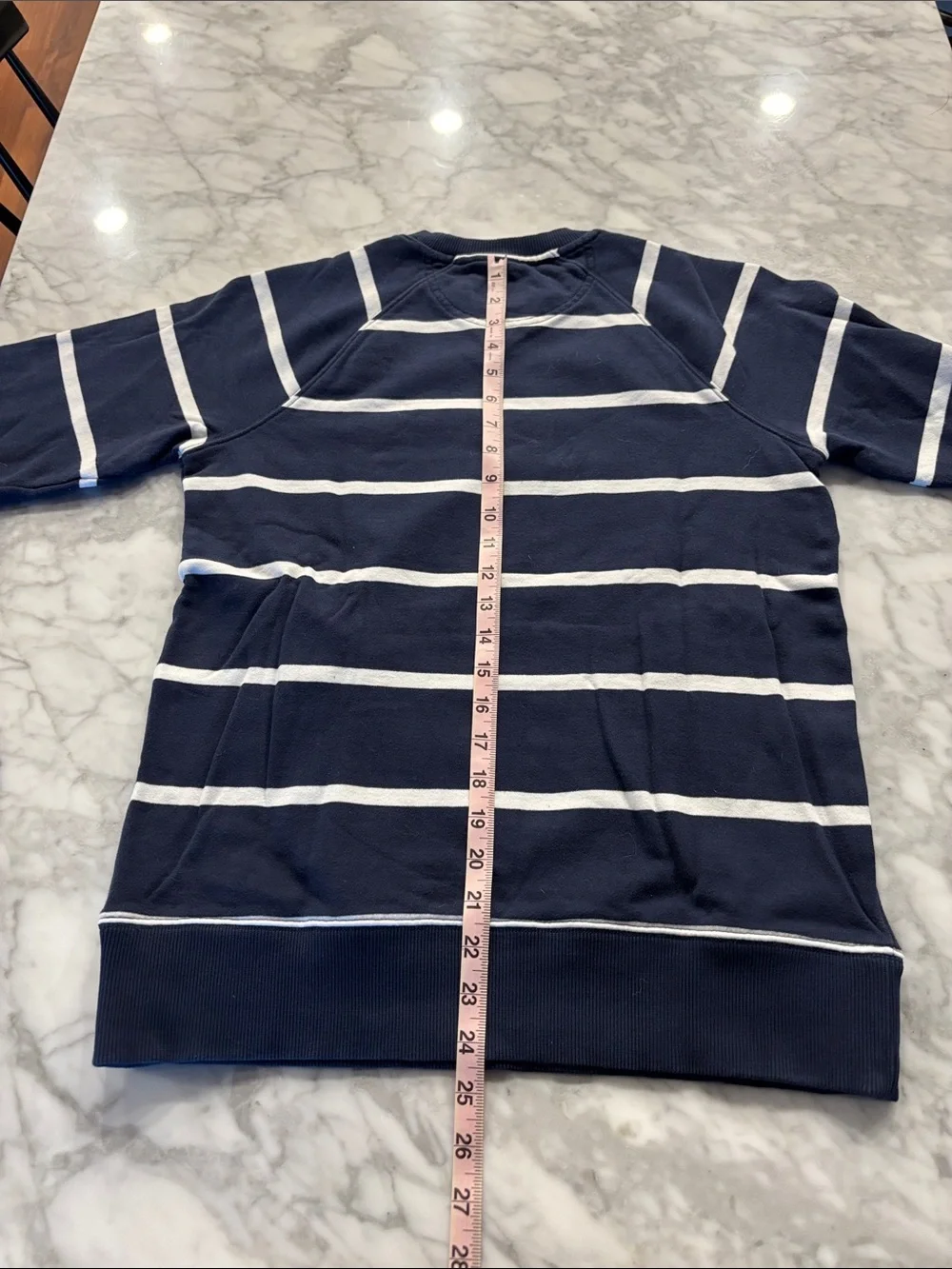 Brooks Brothers Navy and White Striped Crewneck Sweater